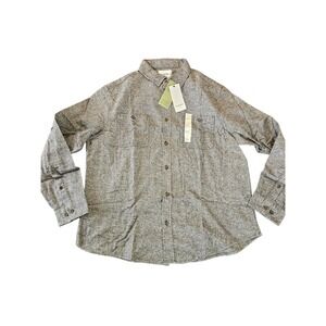 Goodfellow & Co Mens Gray Midweight Flannel Shirt Standard Fit NWT Large